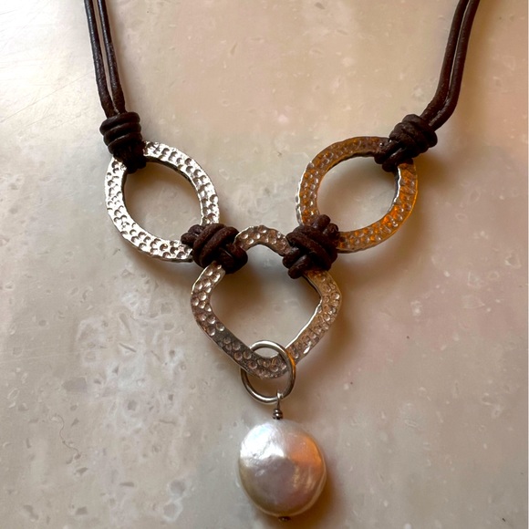 Silpada Silver and Leather Necklace - Picture 1 of 5